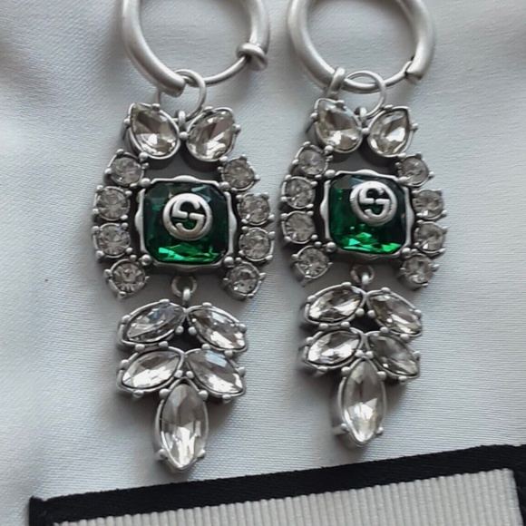 GUCCI Crystal interlocking GG earrings - Picture 1 of 6